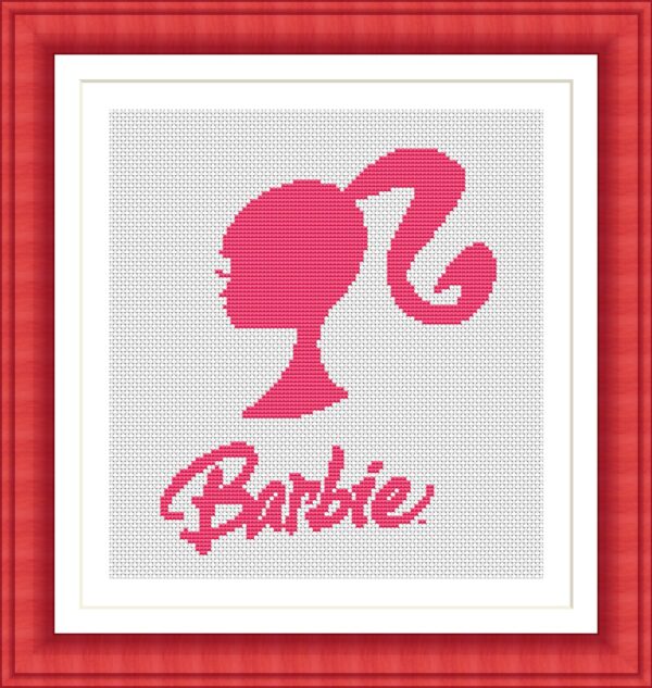 Patrones de punto de cruz del logotipo de las Muñecas Barbie