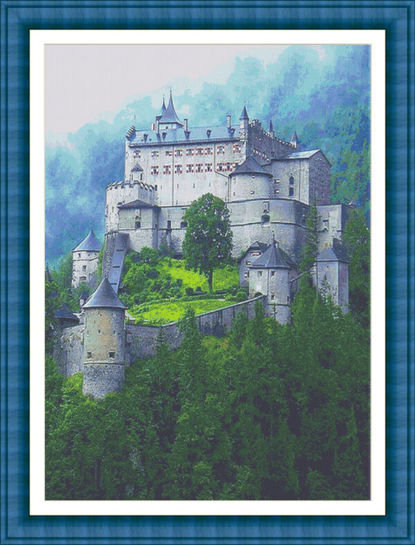 Patrones punto de cruz Castillo de Hohenwerfen en Austria
