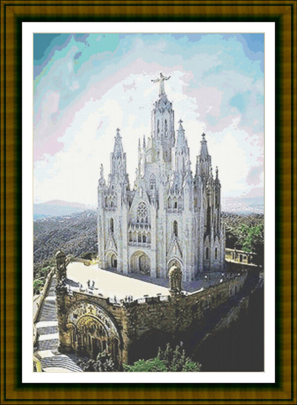 Bordado simulado Santuari del Sagrat Cor - Tibidabo - Barcelona