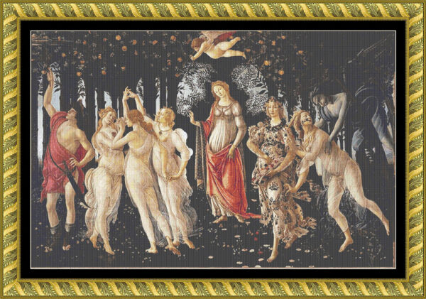 Bordado simulado Primavera de Botticelli